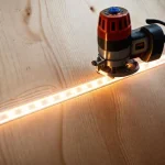 Фото по теме: Как врезать профиль для LED ленты в МДФ панель фрезером