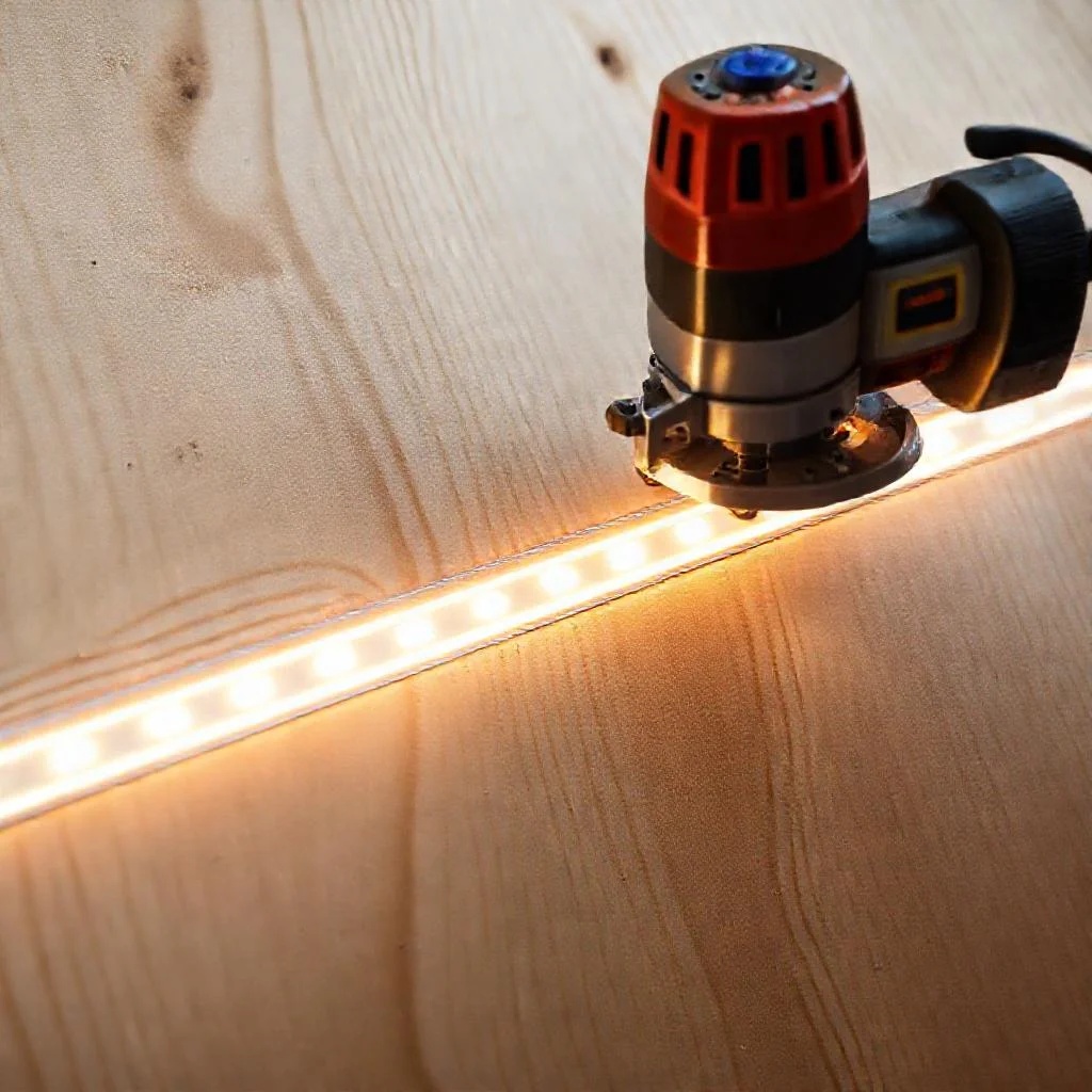 Как врезать профиль для LED ленты в МДФ панель фрезером Иллюстрация к статье: Как врезать профиль для LED ленты в МДФ панель фрезером