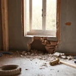 Фото по теме: Обрушение плиты перекрытия при демонтаже подоконного блока панельного дома
